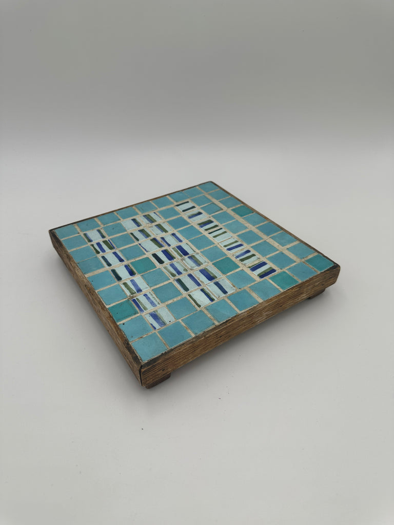 Square Wooden Mosaic Tile Tray
