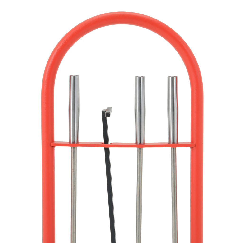 Red Metal 4-PieceFireplace Tool Set