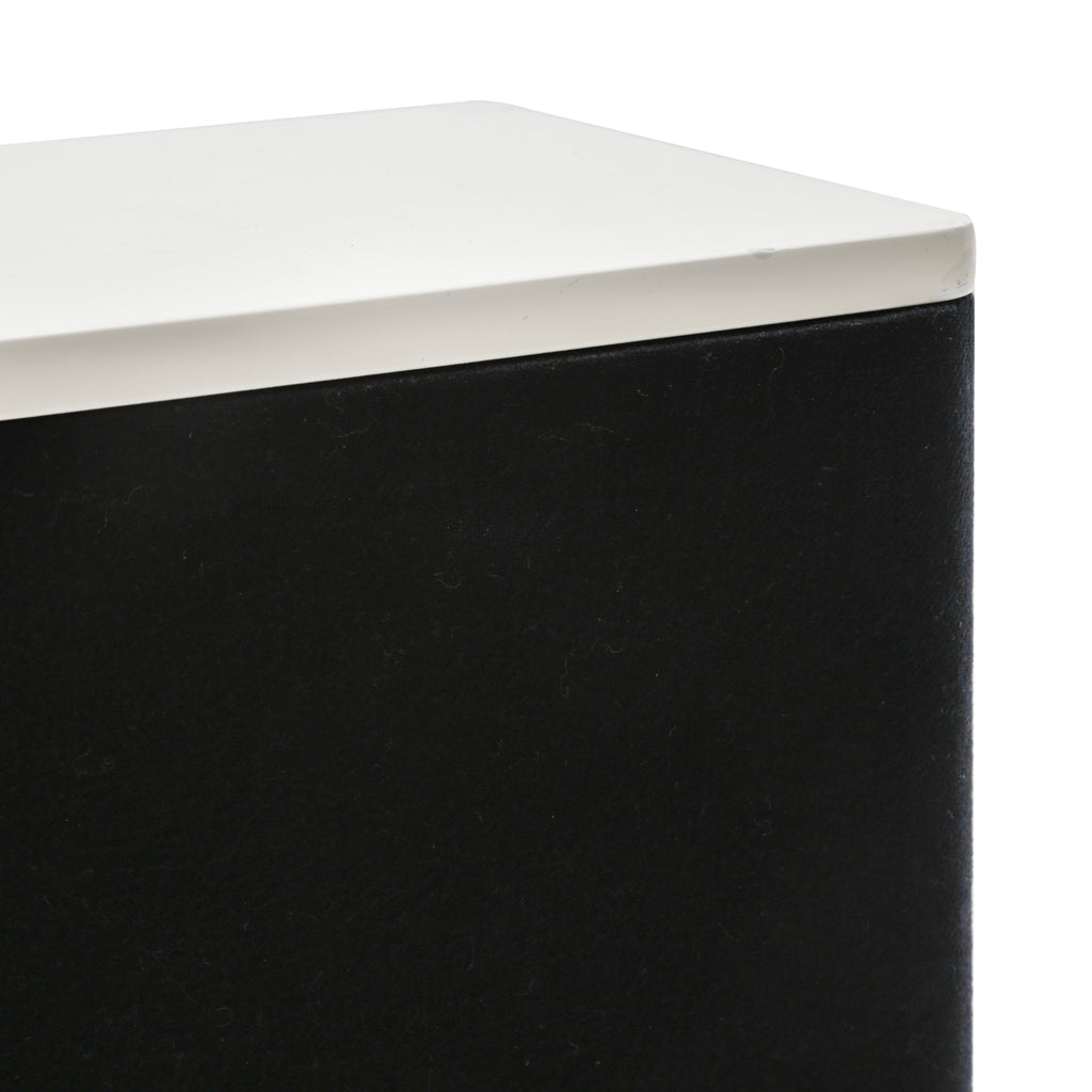 White and Black Rectangular Home Audio Speakers