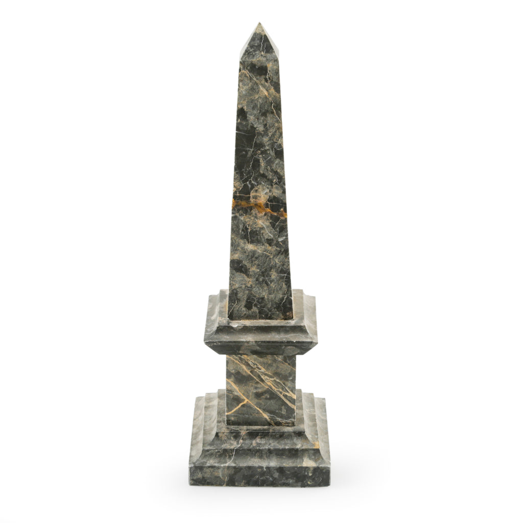 Green and Gold Marble Obelisk