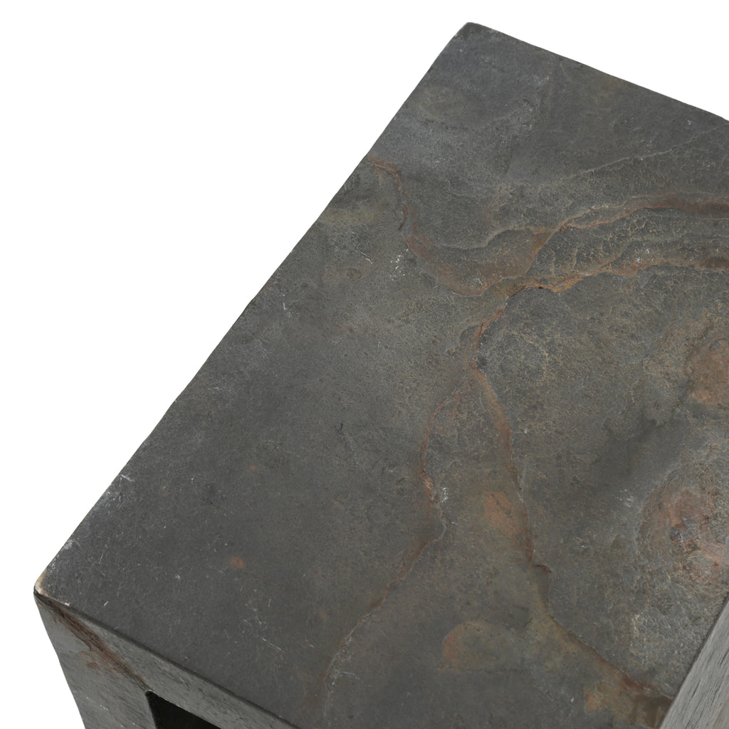 Dark Gray Slate Open Column Pedestal - Single