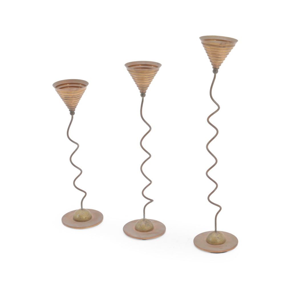 Gold Metal Stem Candle Holders