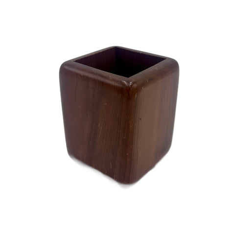 Dark Wood Square Pen Holder