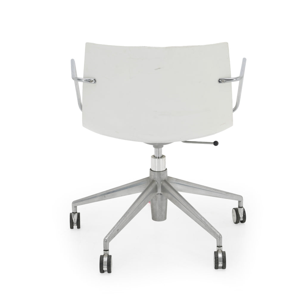 White and Chrome Swivel Office Chair