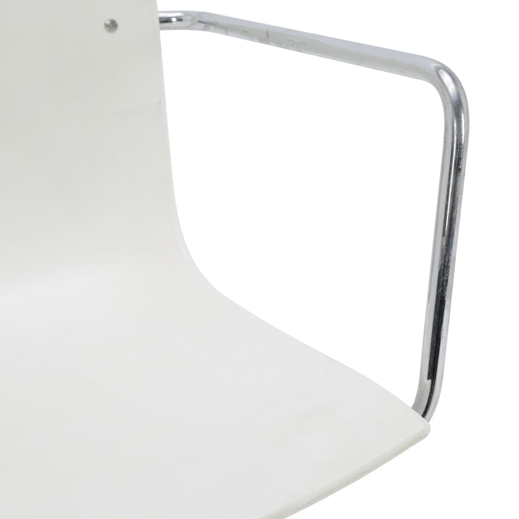 White and Chrome Swivel Office Chair