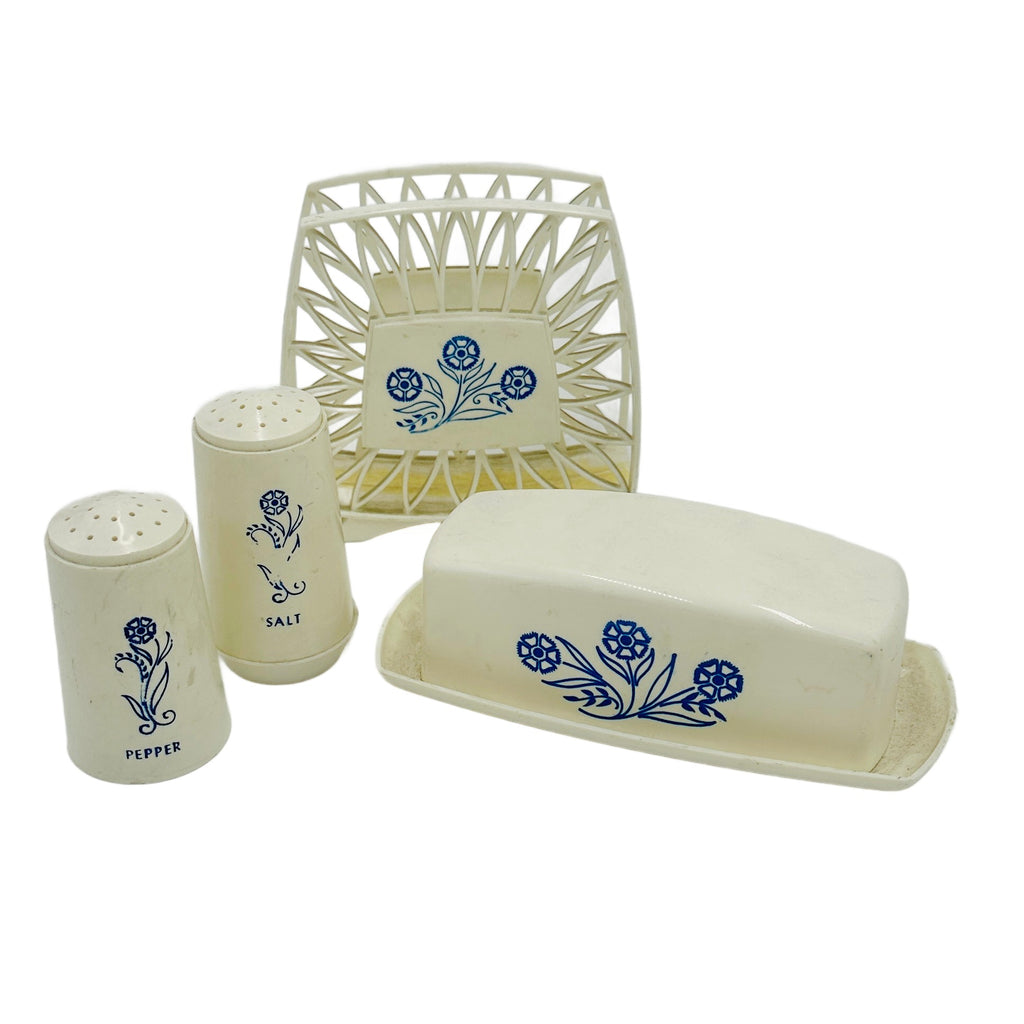 Vintage Blue Floral Print Kitchen Set