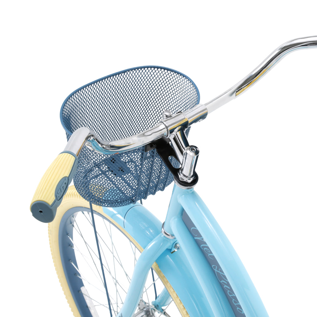 Blue Cruiser Bicycle with Basket