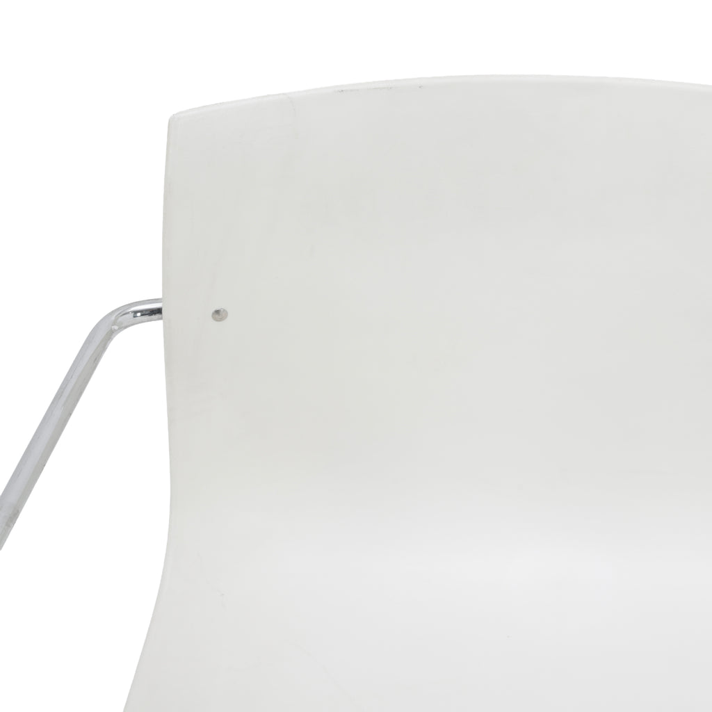 White and Chrome Swivel Office Chair