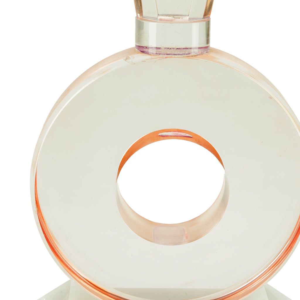 Clear and Salmon Pink Acrylic Sculpture