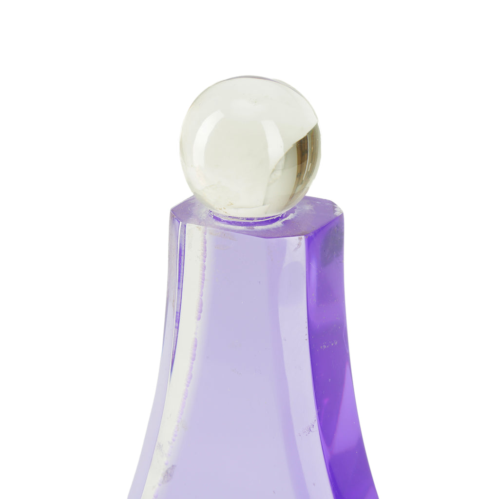 Purple and Clear Faceted Acrylic Sculpture