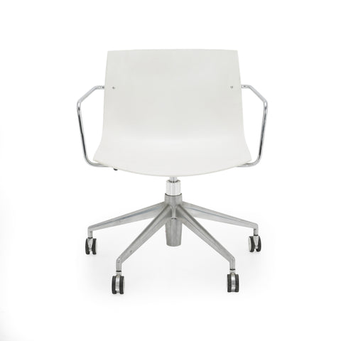 White and Chrome Swivel Office Chair