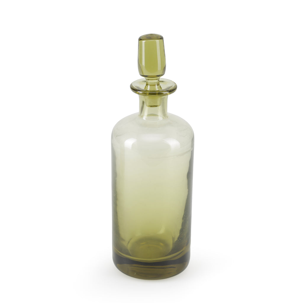 Olive Green Glass Decanter