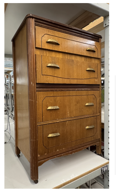 Wood Four Drawer Dresser