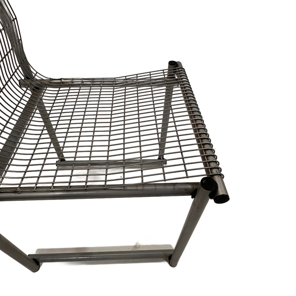 Silver Metal Wire Grid Chair
