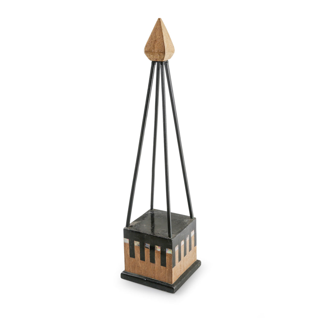 Black and Brown Obelisk Decorative Sculpture