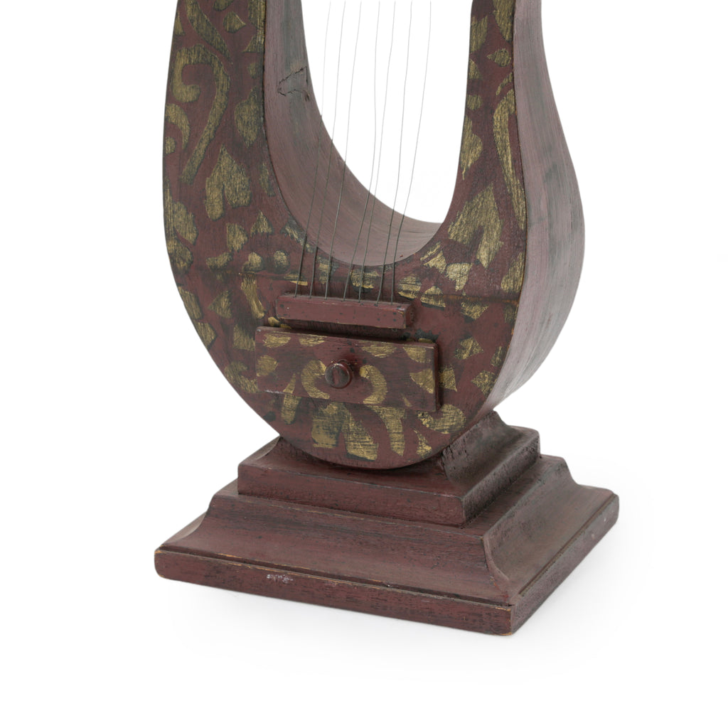 Decorative Wooden Lyre Sculpture
