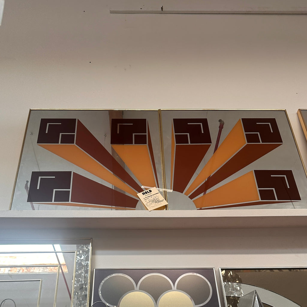 Art Deco Mirrored Wall Art (2-Panel Set)