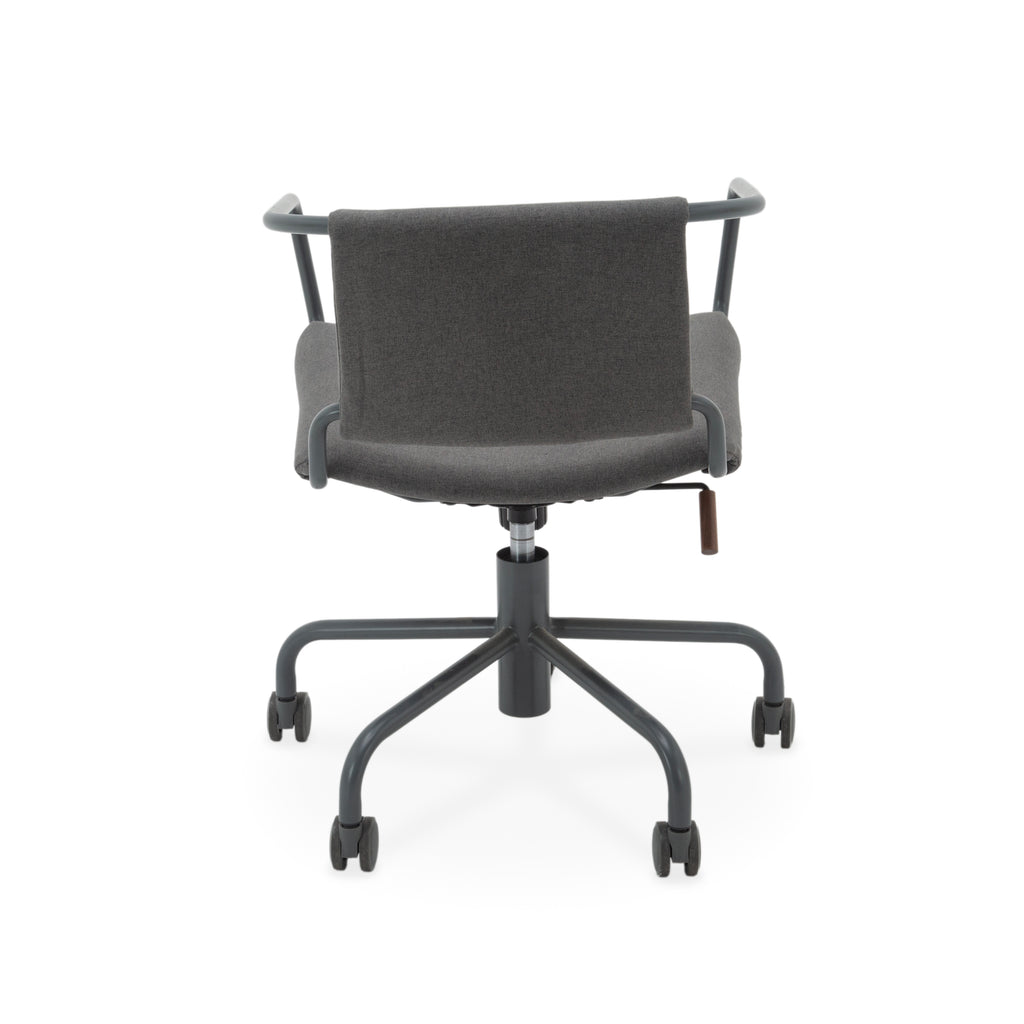 Dark Gray Fabric Upholstered Swivel Office Chair