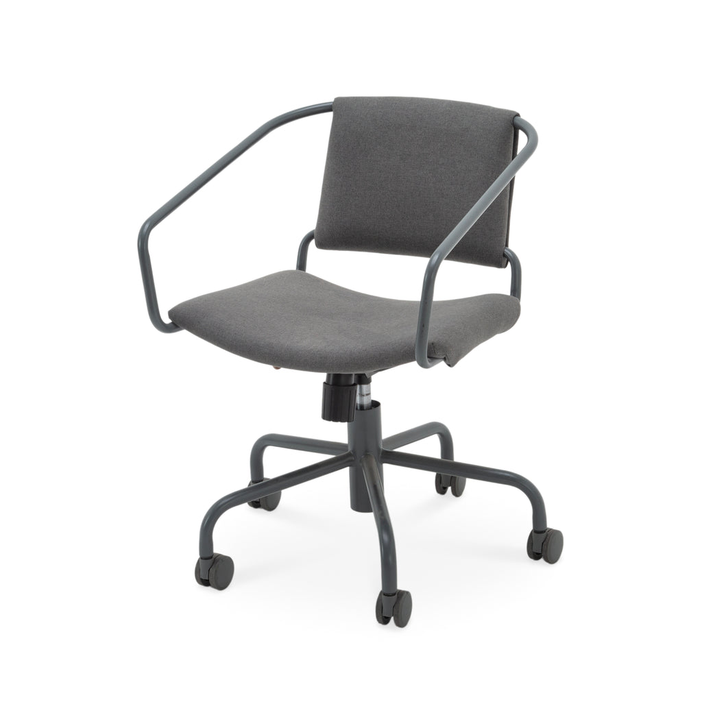 Dark Gray Fabric Upholstered Swivel Office Chair