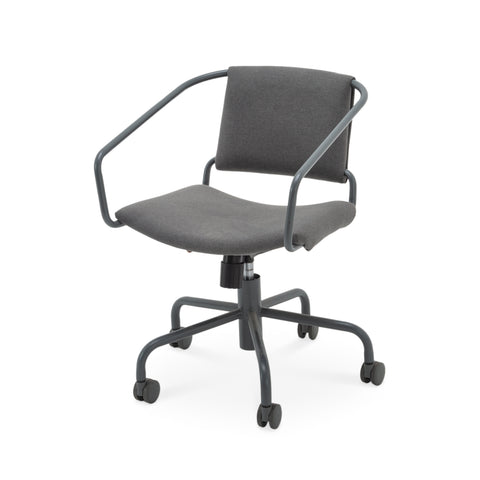 Dark Gray Fabric Upholstered Swivel Office Chair