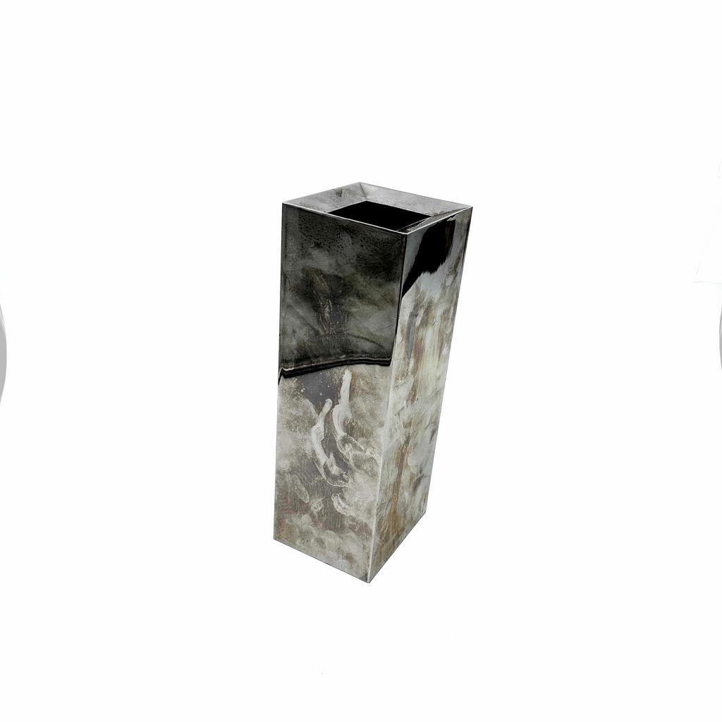 Silver/Chrome Slanted Rectangular Vase