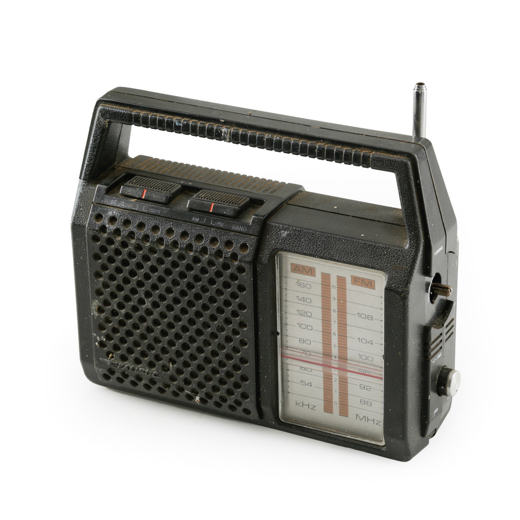 Distressed Black Vintage Portable AM/FM Radio