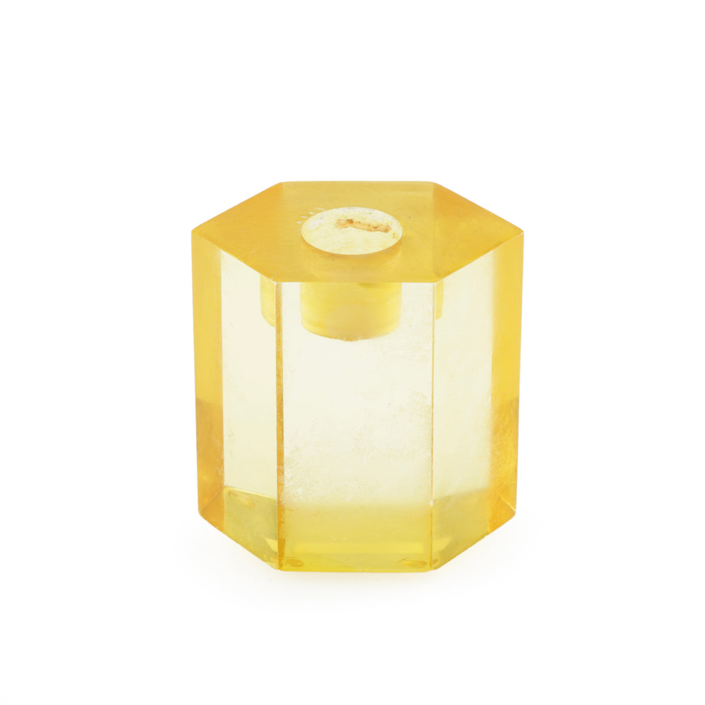 Amber Hexagonal Clear Acrylic Candle Holder