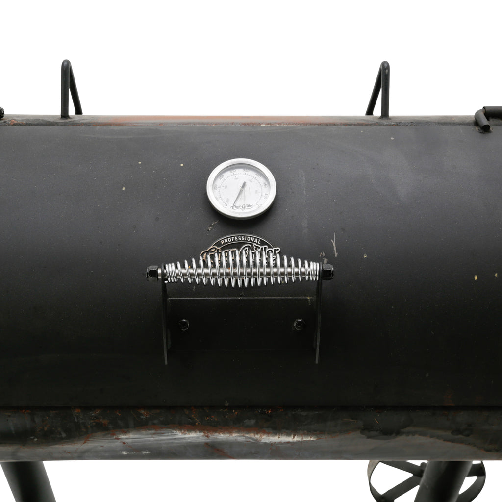 Black Steel Smoker BBQ Grill with Wheels