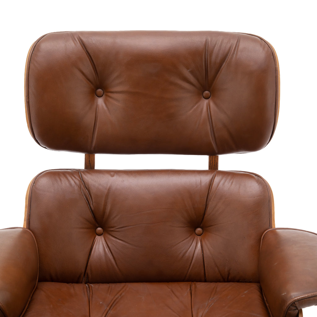 Brown Leather Eames Style Armchair