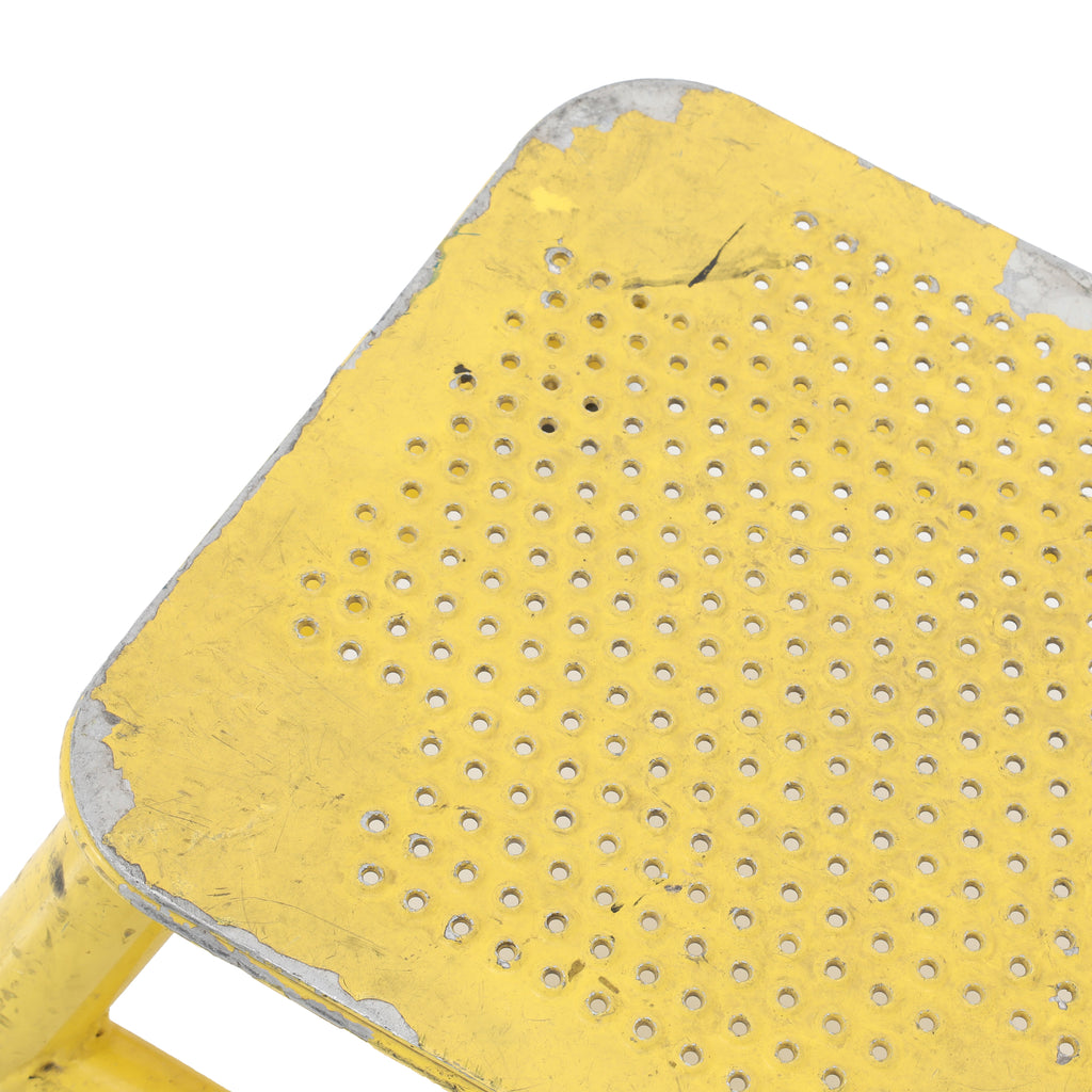 Yellow Perforated Metal Step Stools