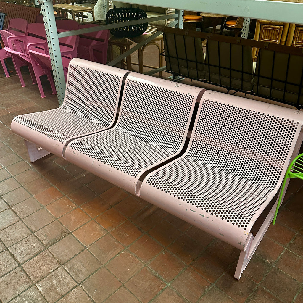 Pink Perforated Metal Bench