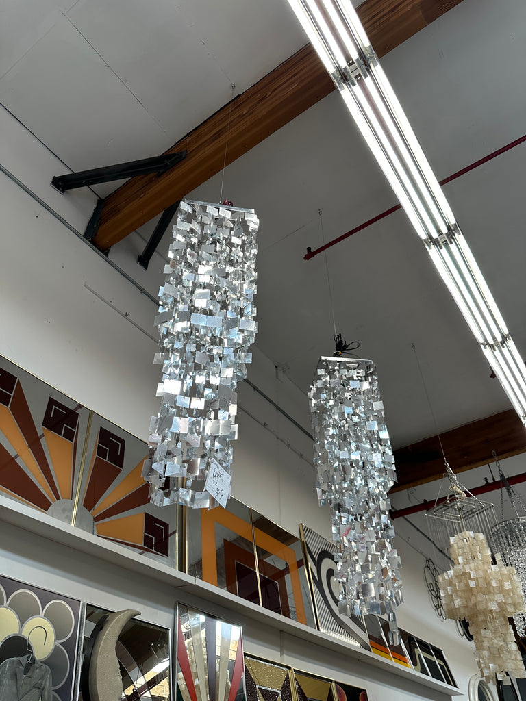 Silver Square Reflective Disco Cascade Chandelier