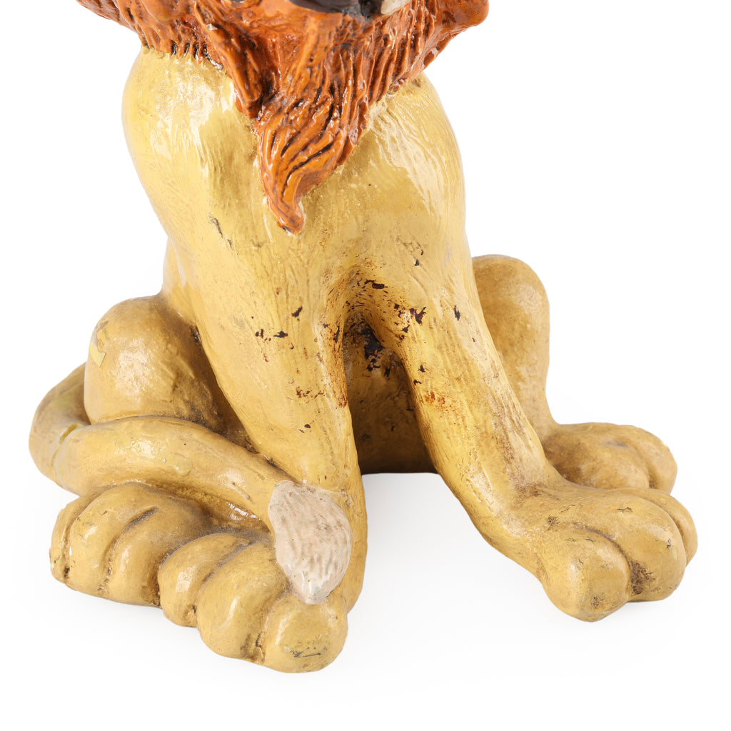 Orange & Yellow Ceramic Lion Figurine