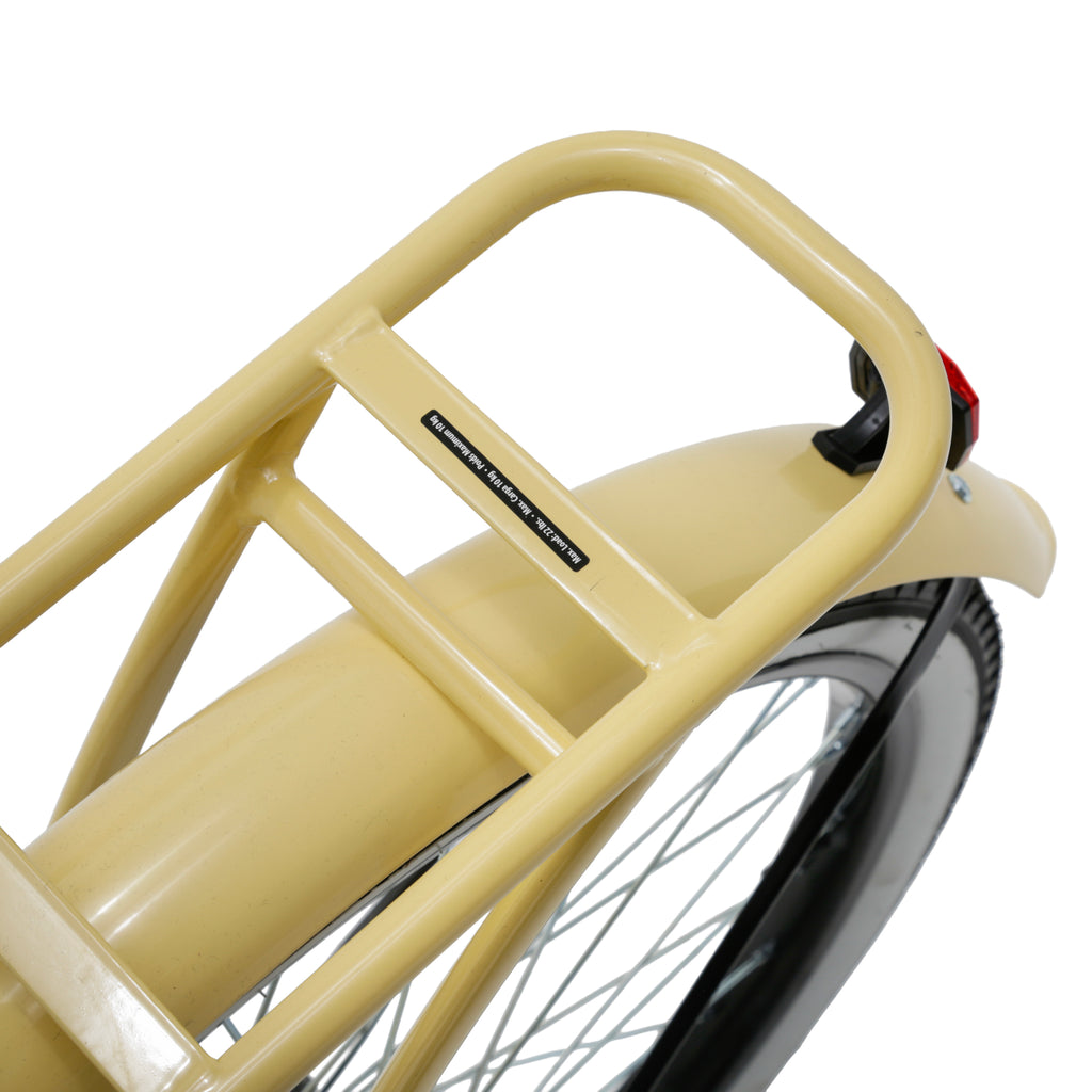 Pale Yellow Metal Cruiser Bicycle