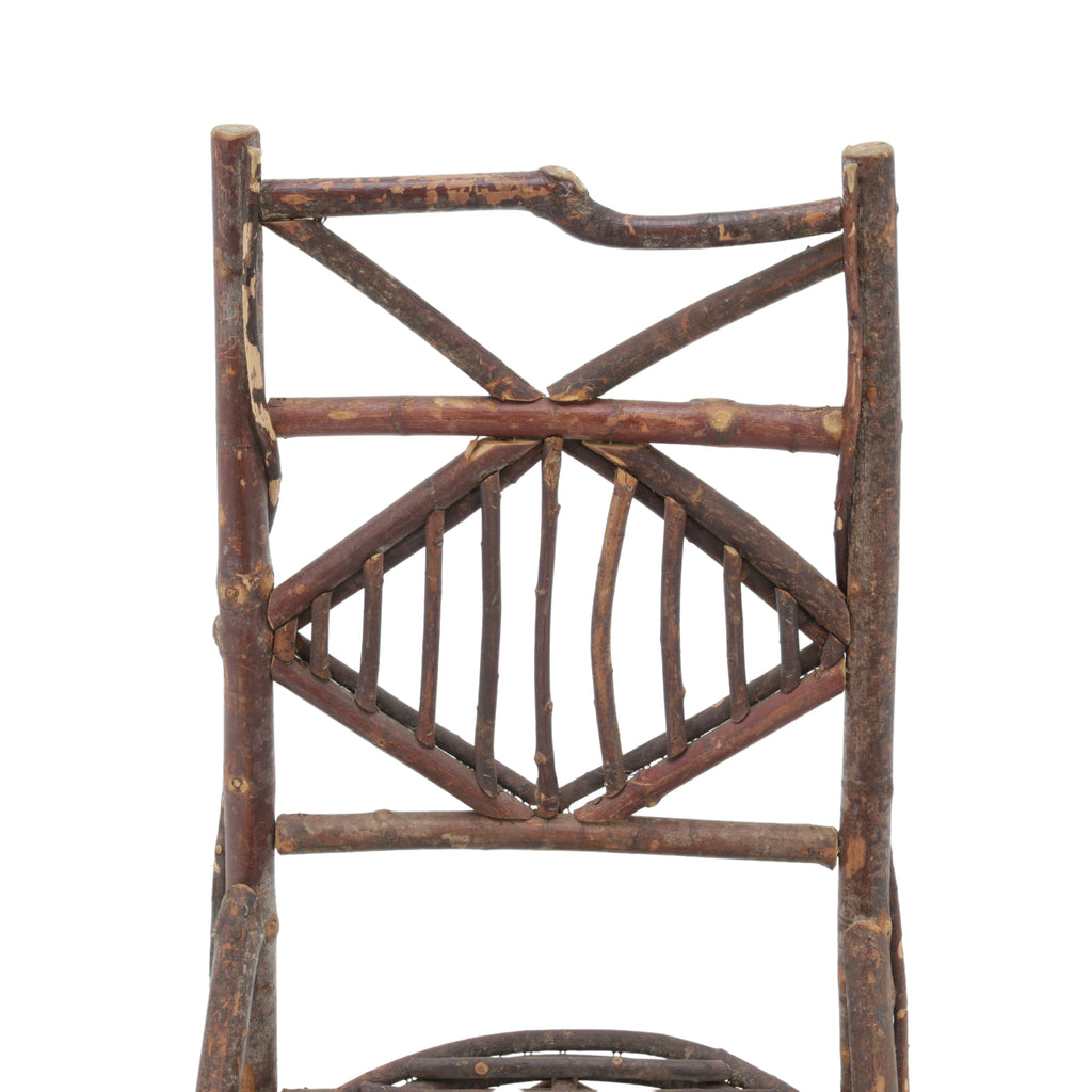 Dark Brown Rustic Twig Armchairs