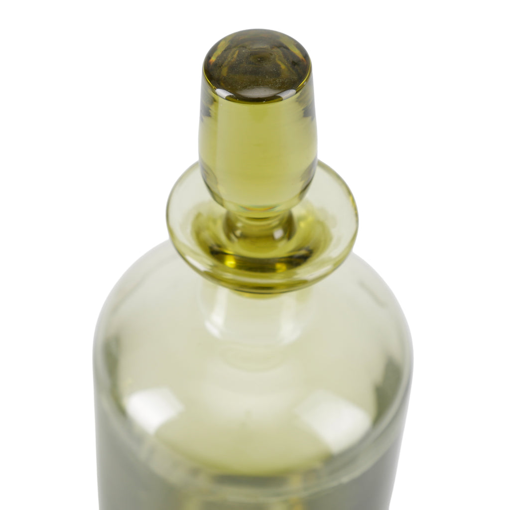 Olive Green Glass Decanter