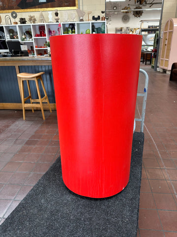 Large Bright Red Cylinder Pedestal