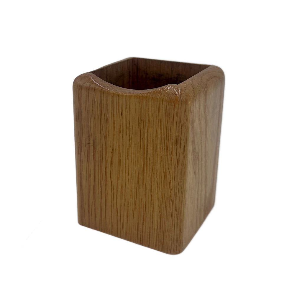 Light Wood Square Pen Holder