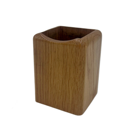 Light Wood Square Pen Holder