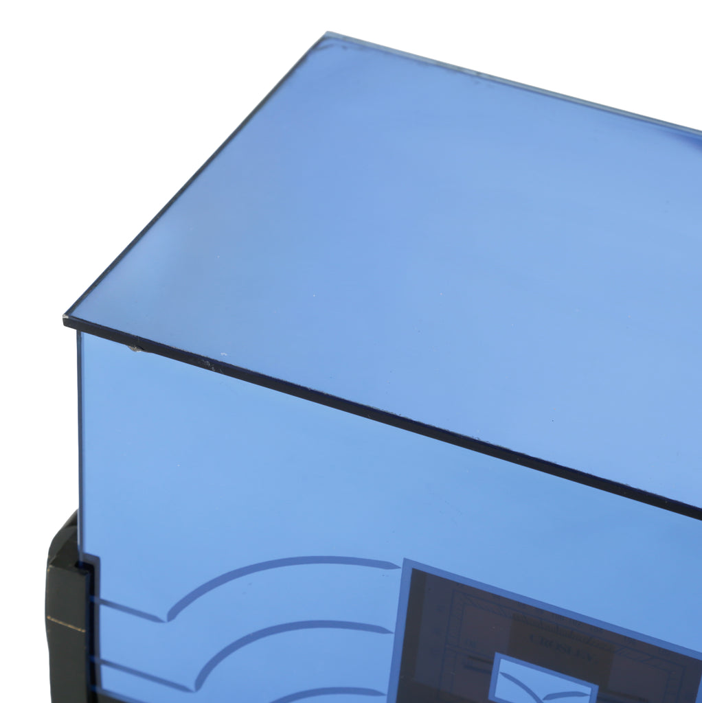 Blue and Chrome Tabletop Radio