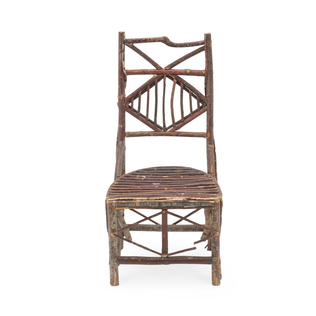 Dark Brown Rustic Twig Armchairs