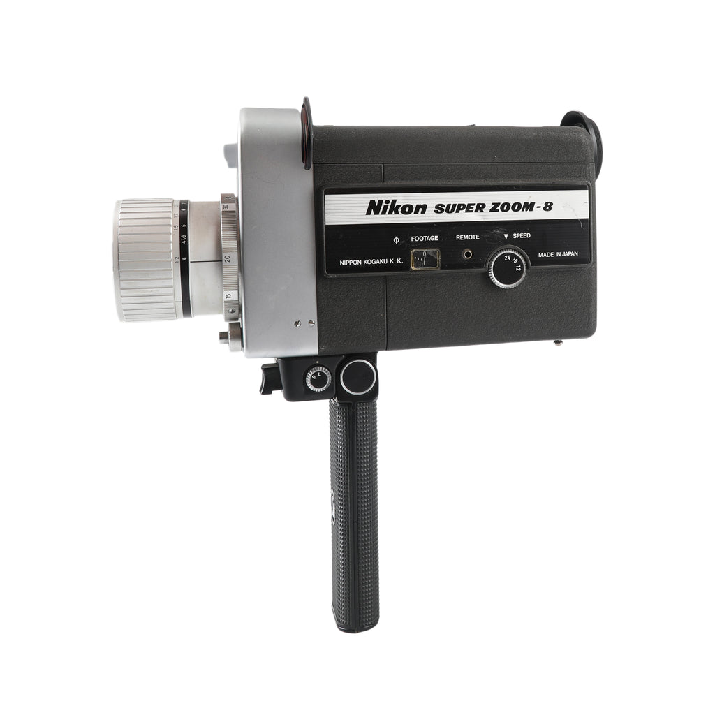 Black and Silver Nikon Super 8 Camera