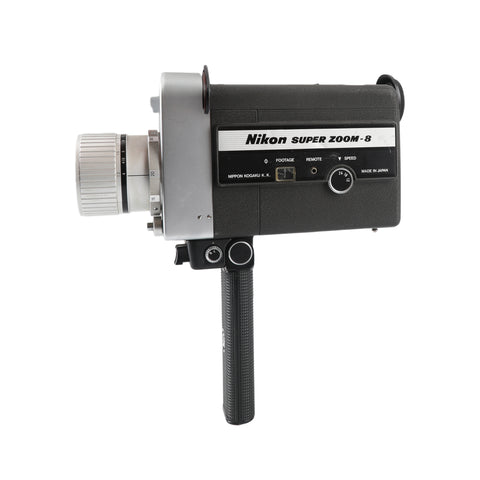 Black and Silver Nikon Super 8 Camera