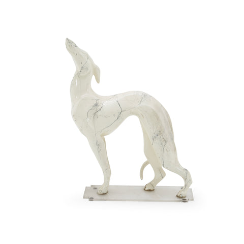 Cream and Gray Greyhound Sculpture