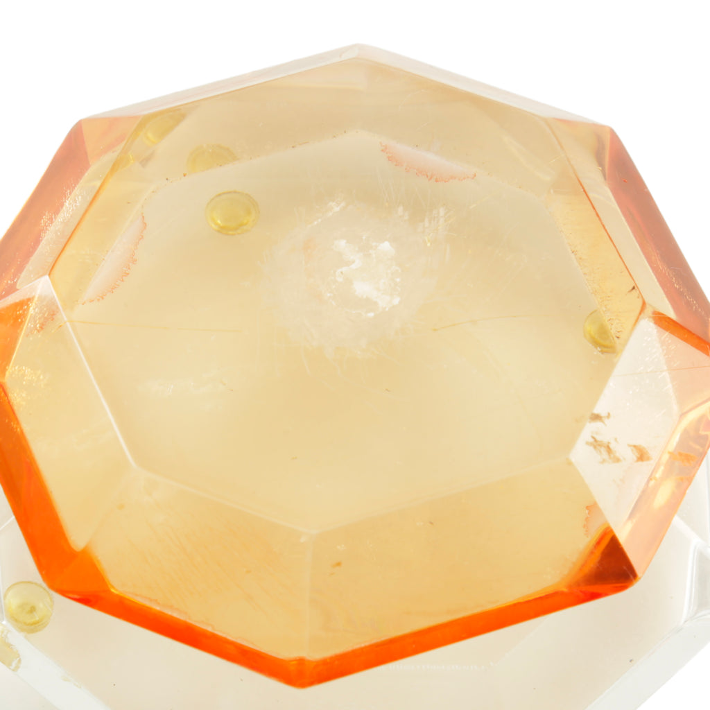 Amber and Clear Acrylic Geometric Sculpture