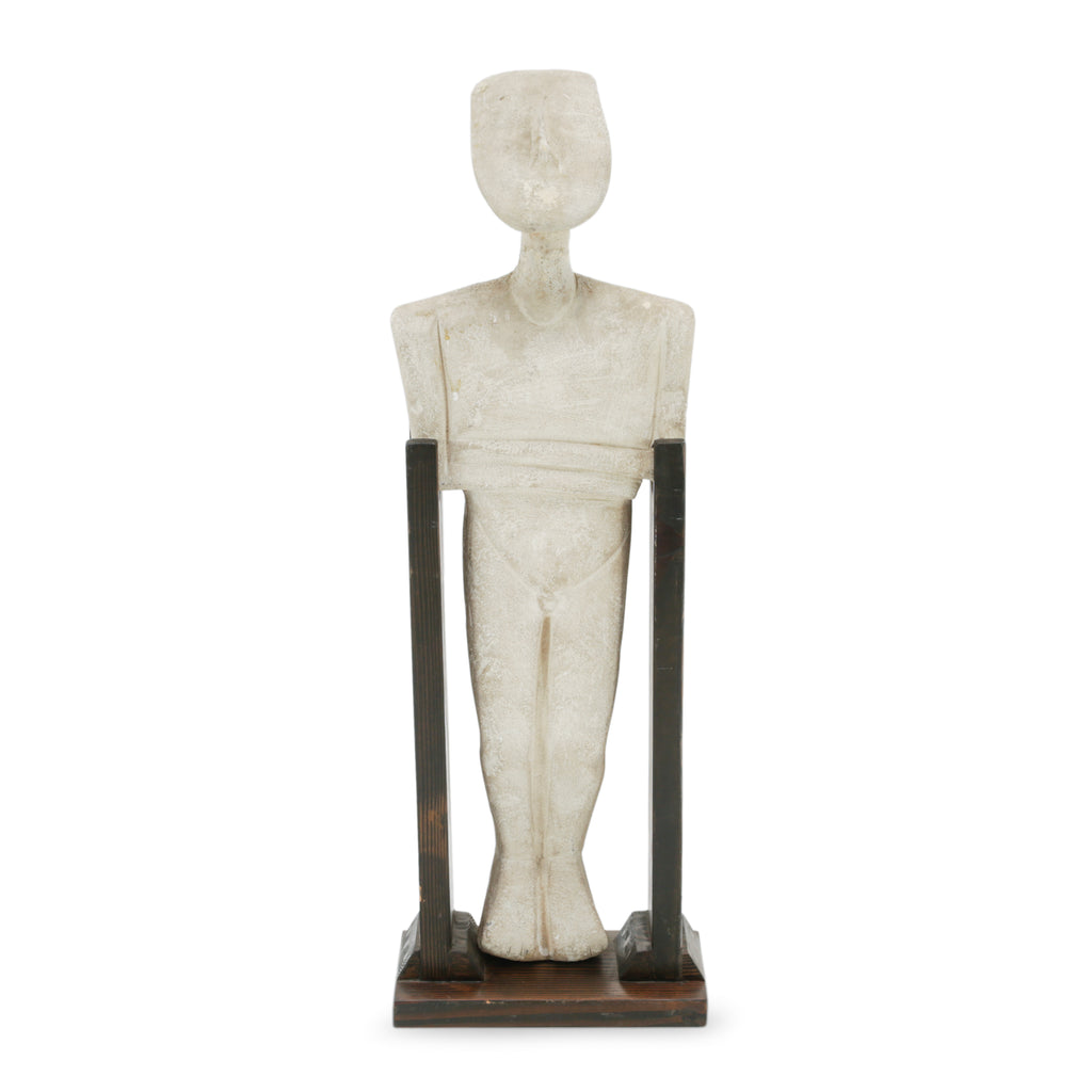 Cream Concrete Abstract Human Figure Sculpture