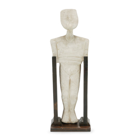 Cream Concrete Abstract Human Figure Sculpture