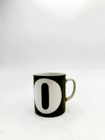 Dark Green Ceramic Mug with White Numeric Zero Graphic