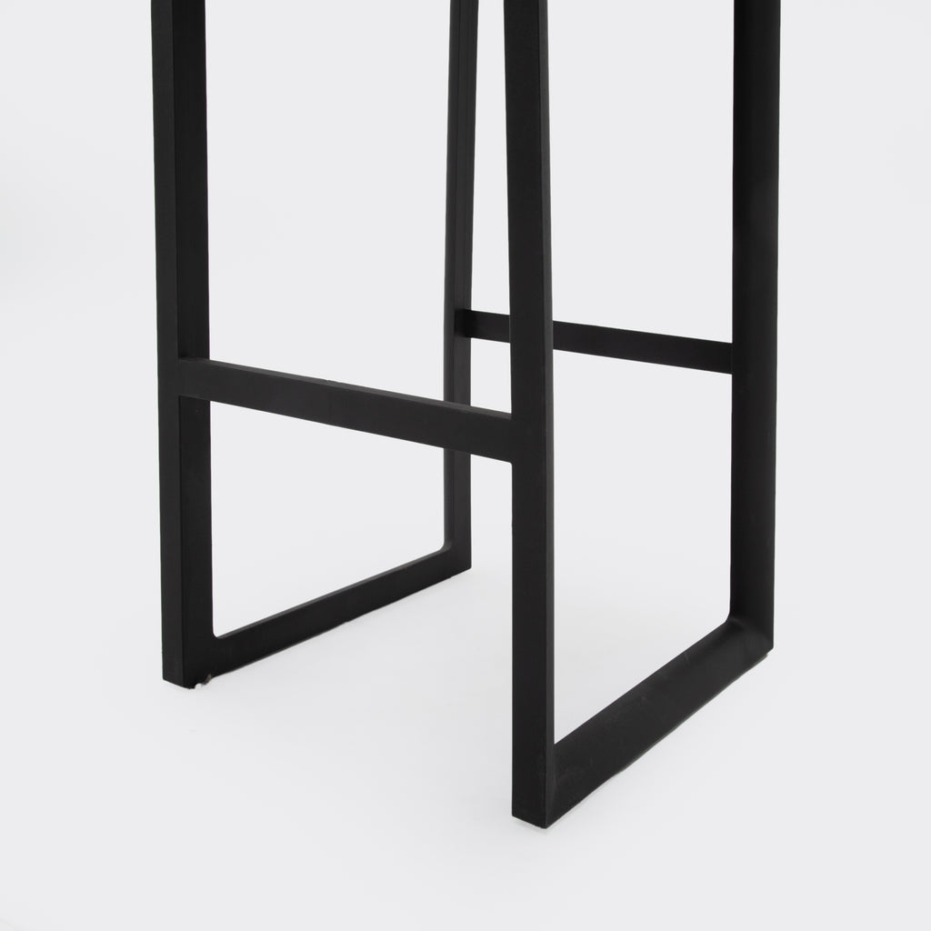 Black Plastic Modern Bar Stool with Curved Seat