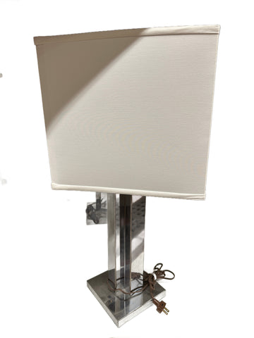 Chrome Columnar Table Lamp